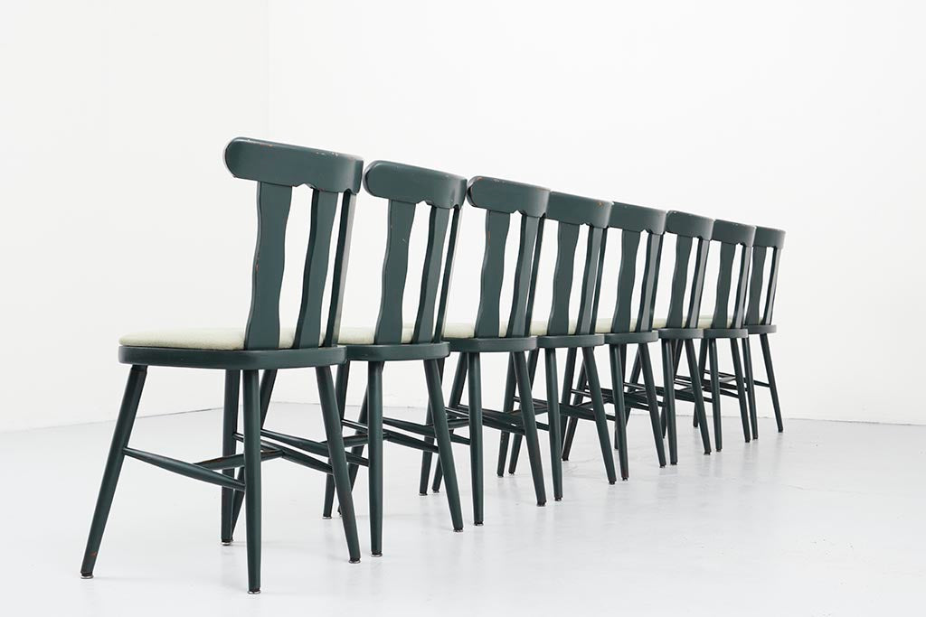 Chaise bistrot verte et beige