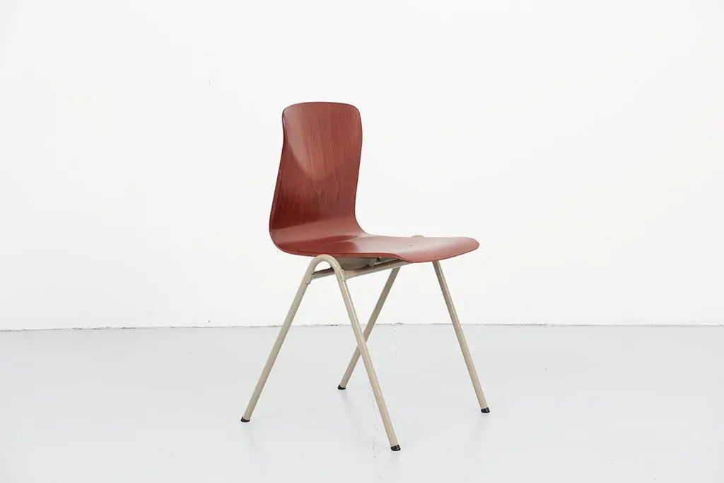 Chaise vintage Galvanitas S25 chêne et beige Cartel de Belleville
