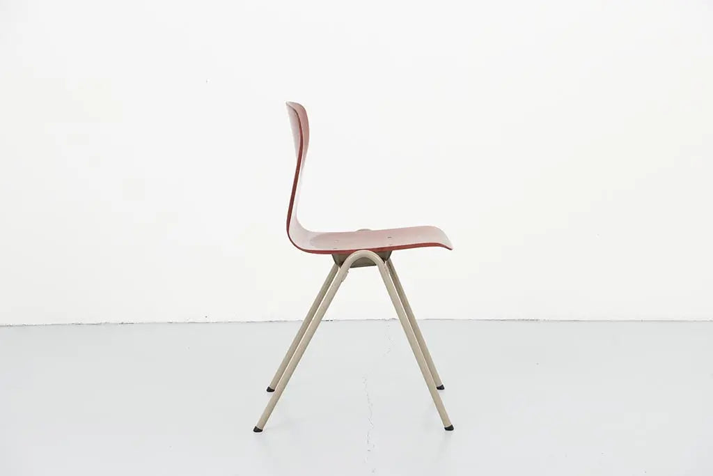 Chaise vintage Galvanitas S25 chêne et beige Cartel de Belleville
