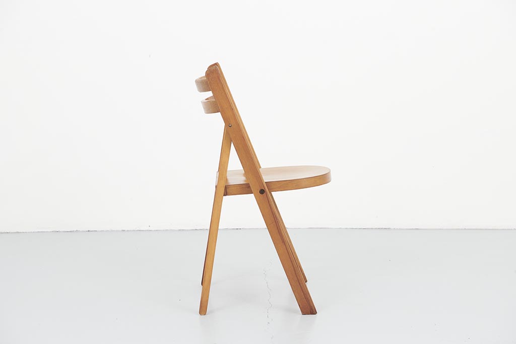 Chaise pliante vintage demi lune chêne