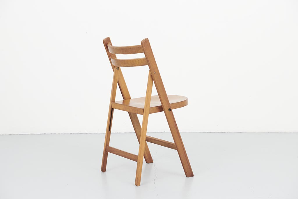Chaise pliante vintage demi lune chêne
