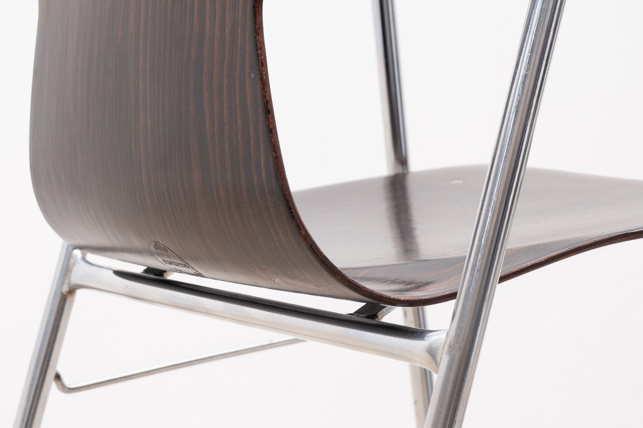 Eromes Fourmi ebony chrome stackable chairs