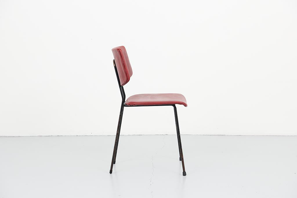 Chaise vintage Kembo bordeaux et noir