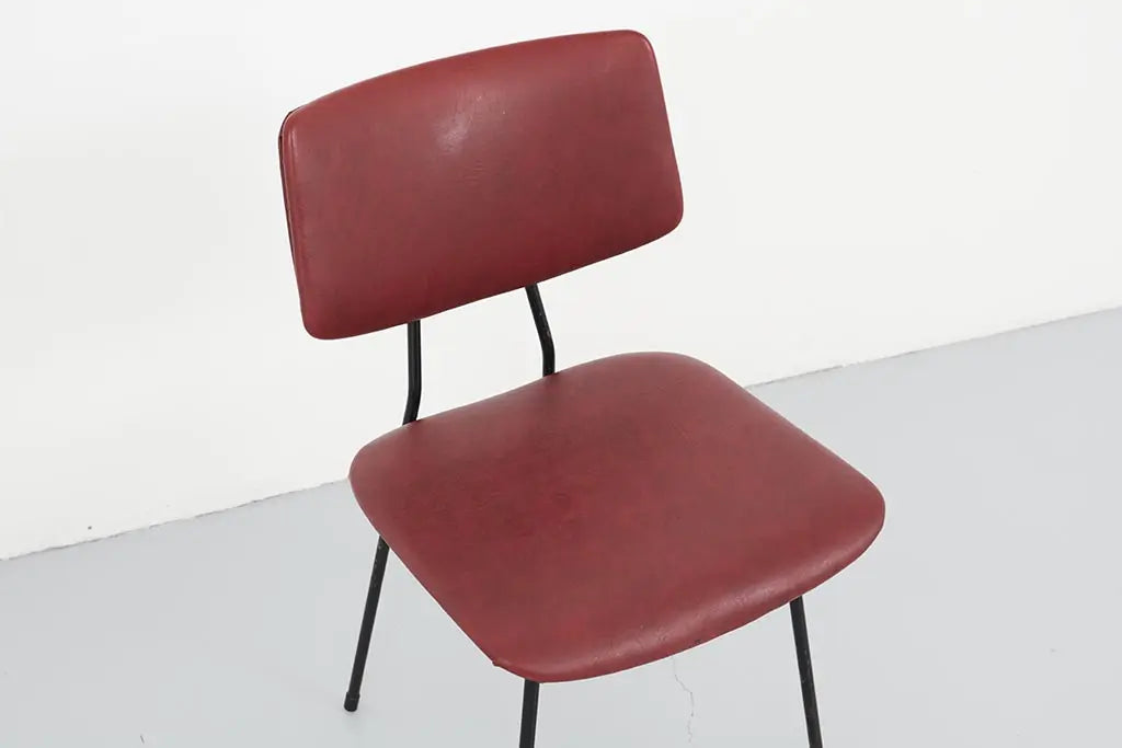 Chaise vintage Kembo bordeaux et noir Cartel de Belleville