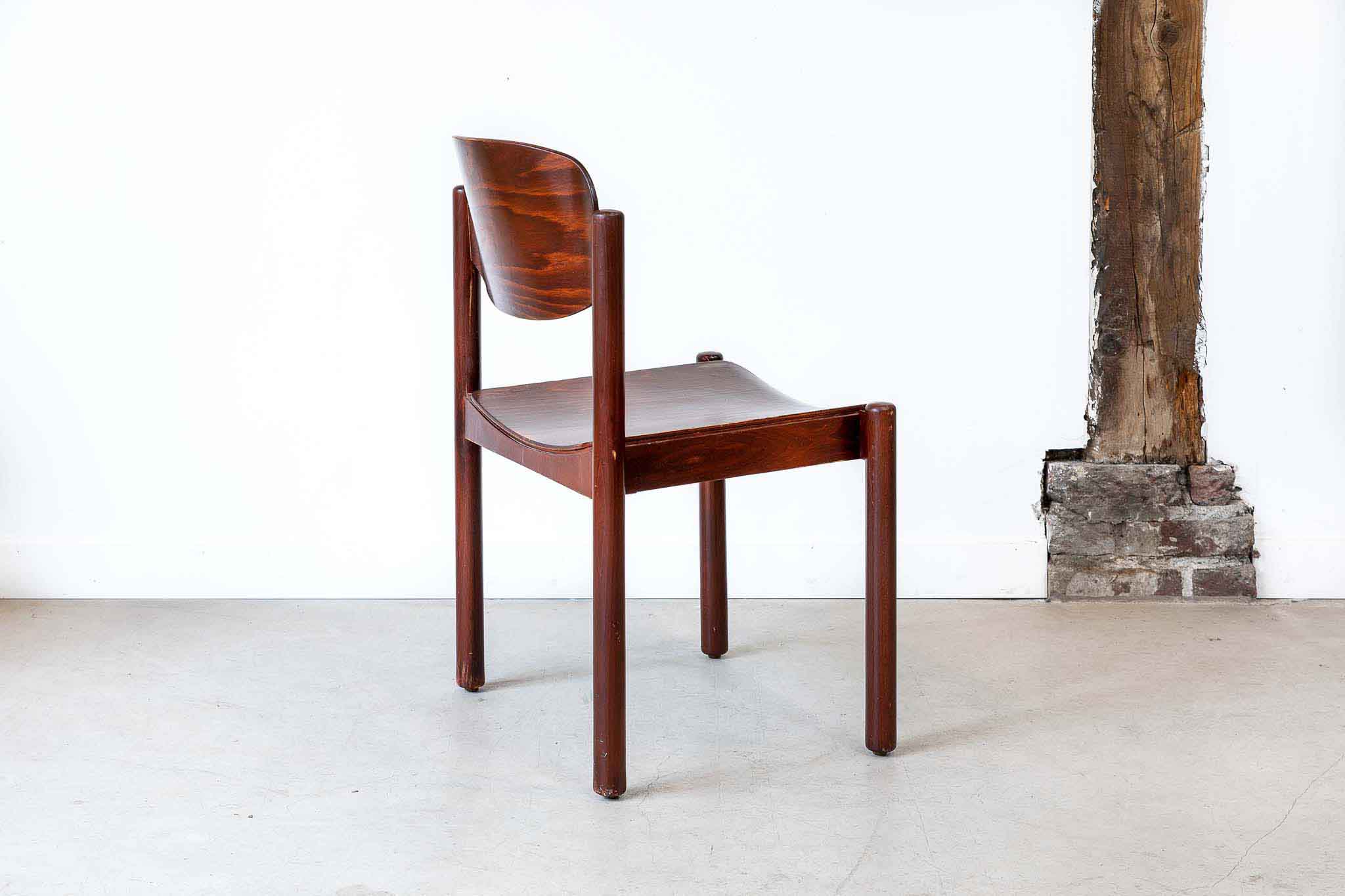 Chaise style scandinave acajou profond