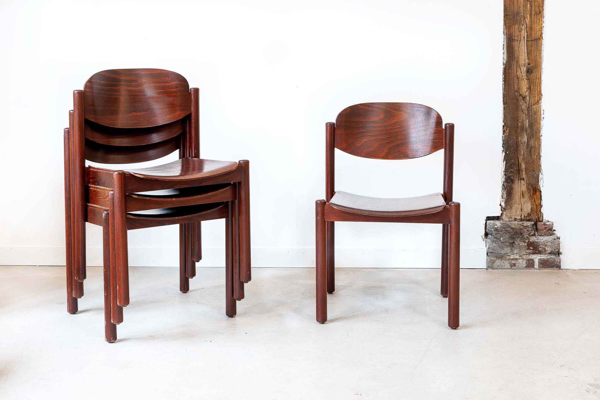 Chaise style scandinave acajou profond