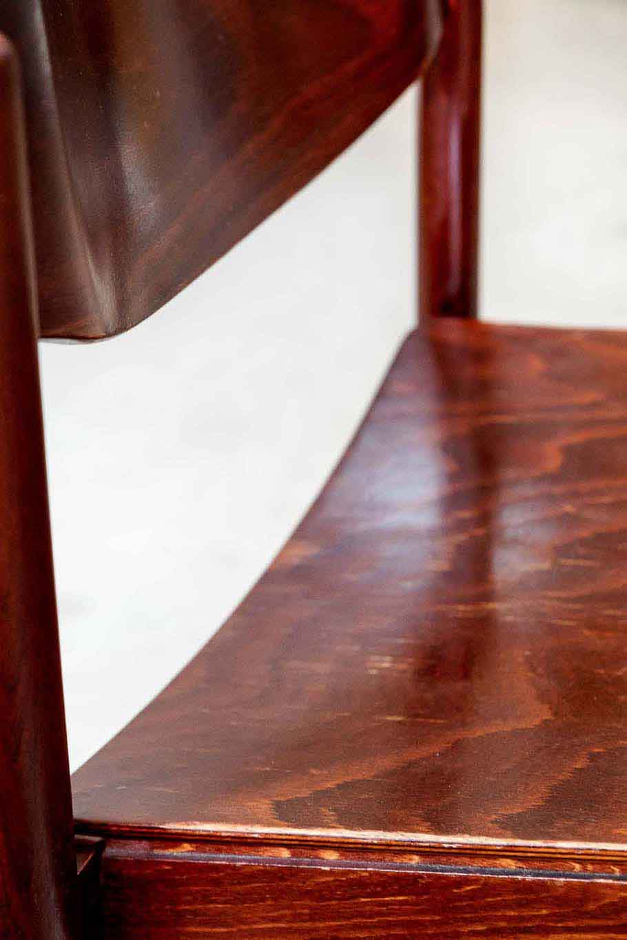 Chaise style scandinave acajou profond