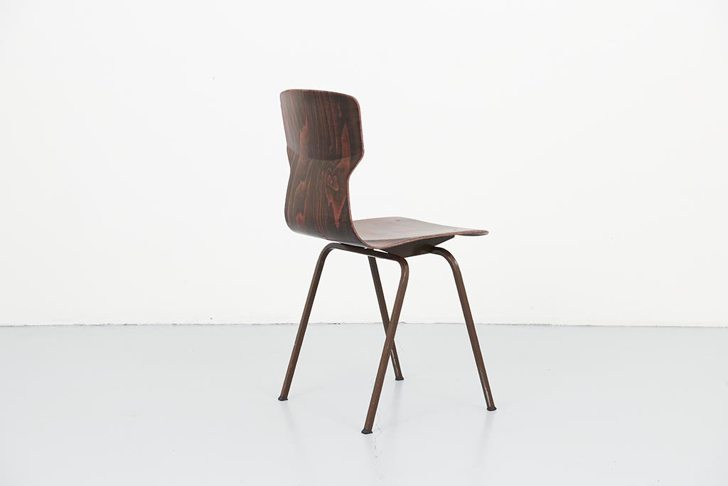 Chaise vintage Eromes E5 ébène et marron