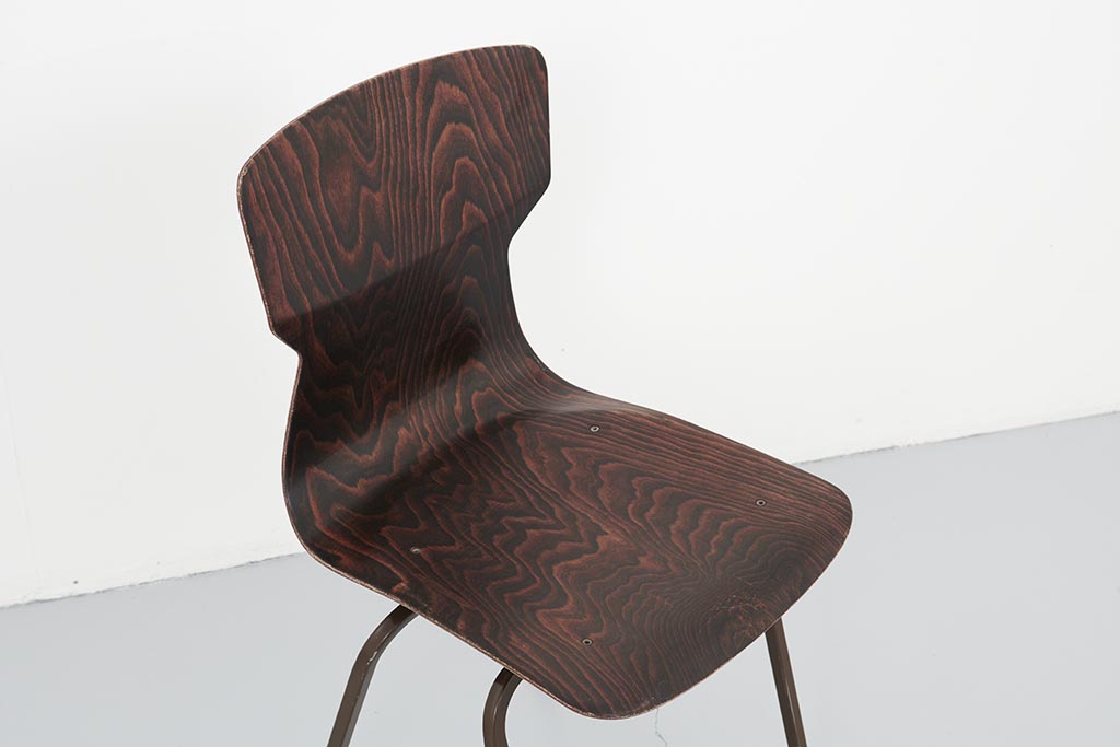 Chaise vintage Eromes E5 ébène et marron