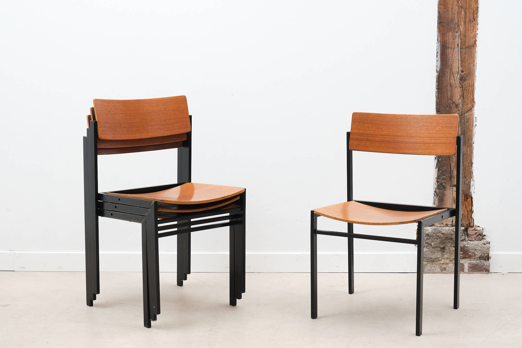 Chaise style Gijs der Sluis chêne / noir