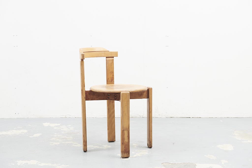 Chaise vintage style Bruno Rey en bois massif hêtre