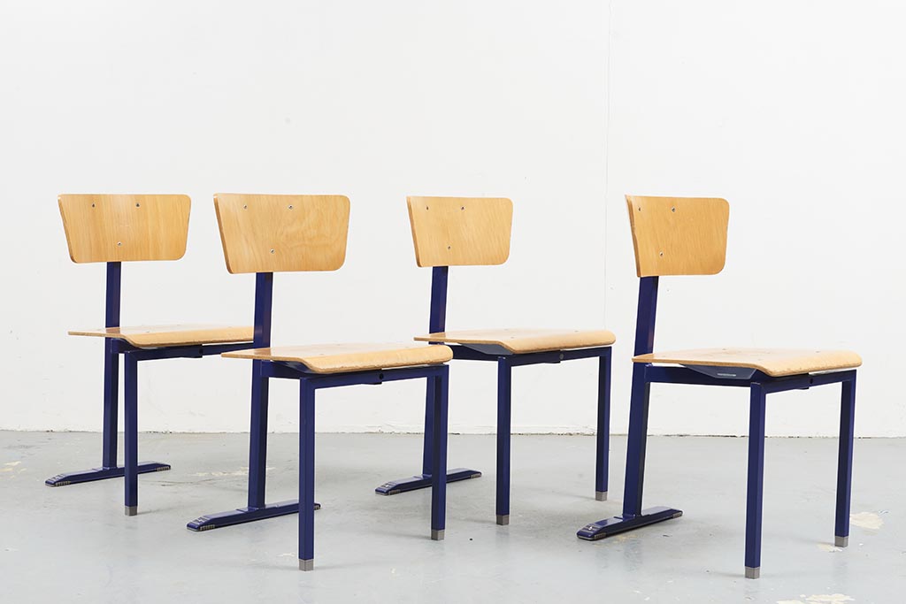 CHAISE MARKO N1 HETRE / BLEU - Cartel de Belleville mobilier vintage paris