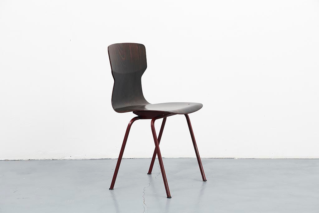 Chaise vintage Eromes E5 Ebène et Carmin