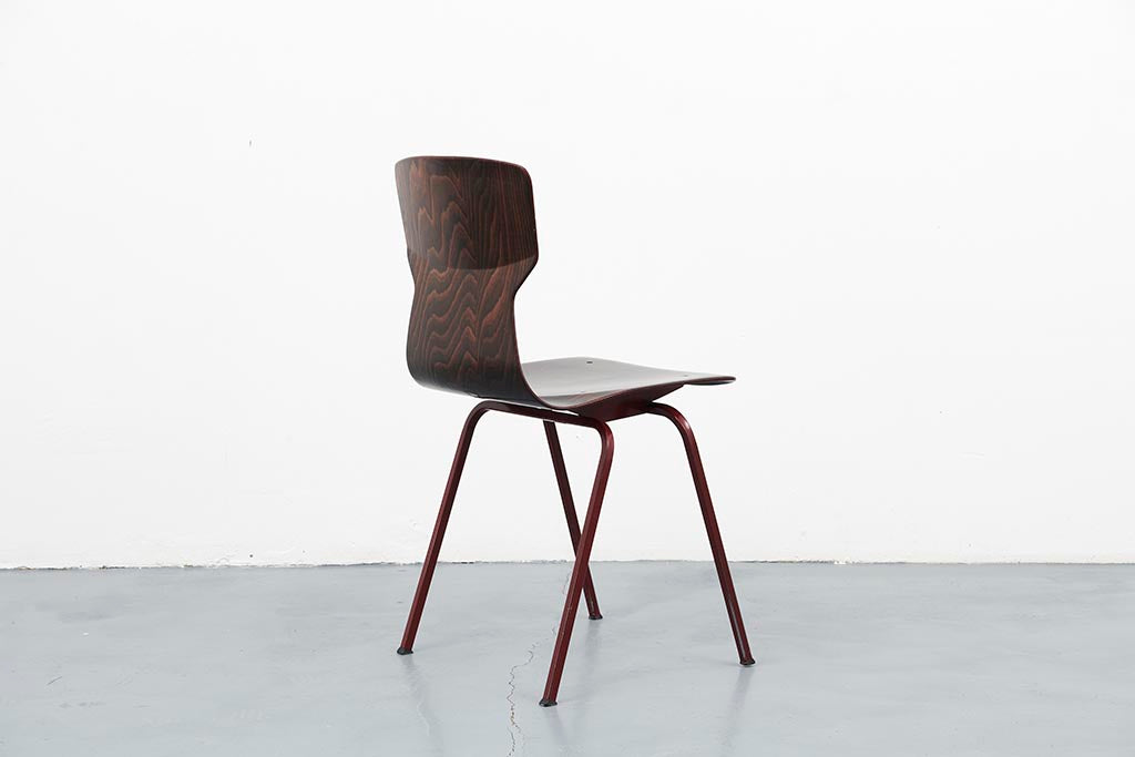 Chaise vintage Eromes E5 Ebène et Carmin