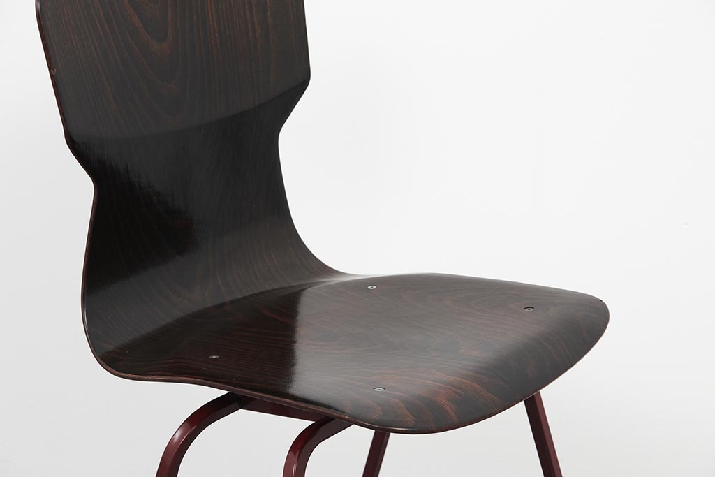 Chaise vintage Eromes E5 Ebène et Carmin