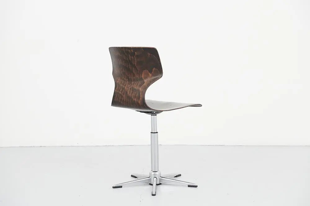 Chaise atelier ajustable Flötotto ébène et chrome Cartel de Belleville