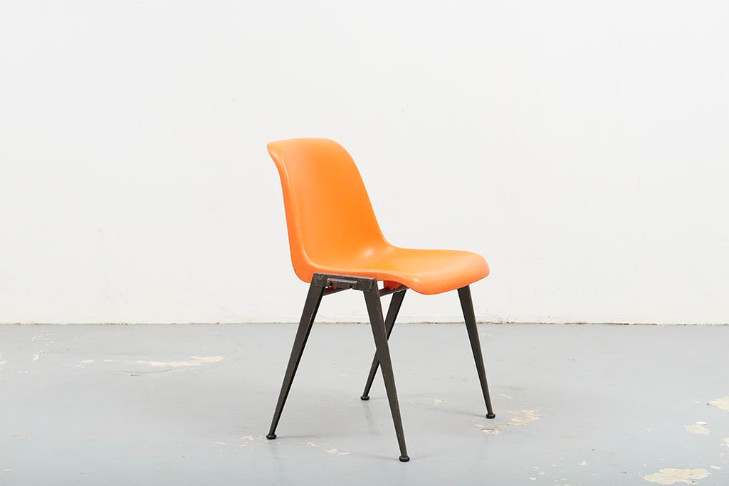 Chaise vintage Presikhaaf orange et gris