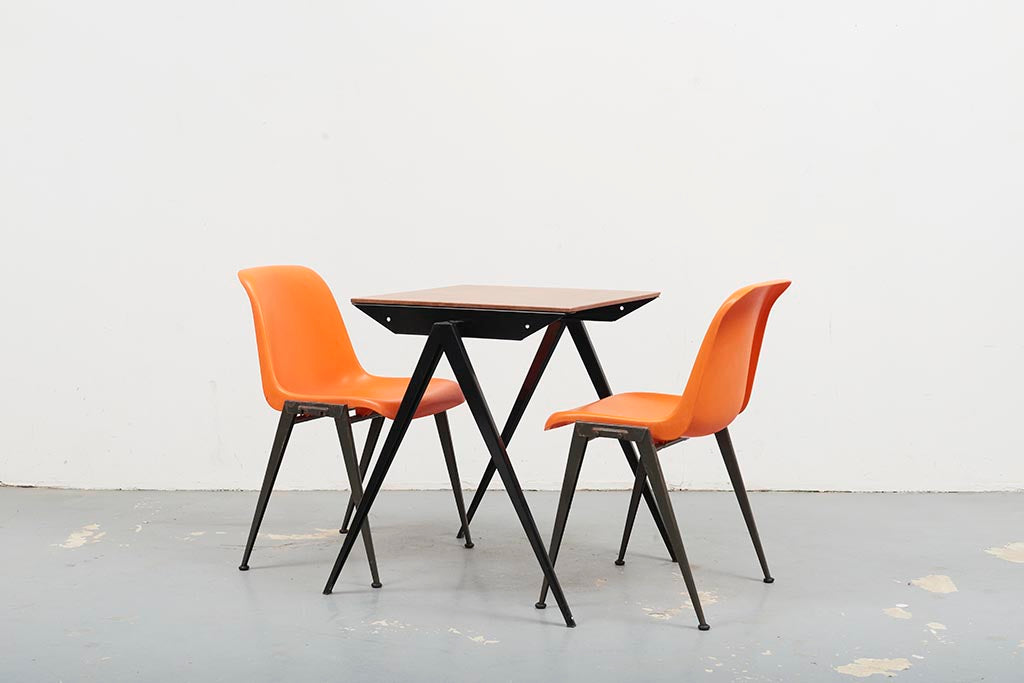 Chaise vintage Presikhaaf orange et gris