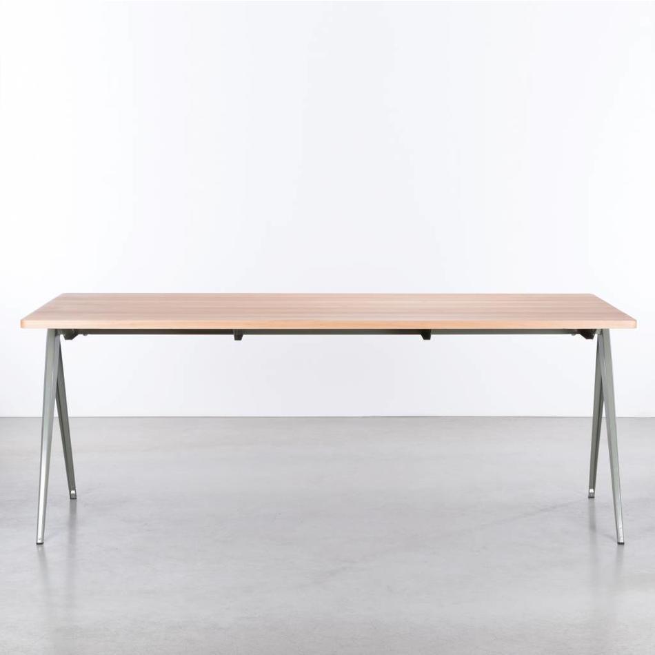 Table Galvanitas TD4 Gris ciment / Hêtre - Cartel de Belleville mobilier vintage paris