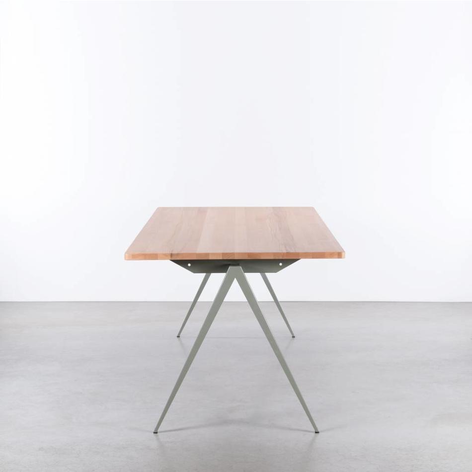Table Galvanitas TD4 Gris ciment / Hêtre - Cartel de Belleville mobilier vintage paris