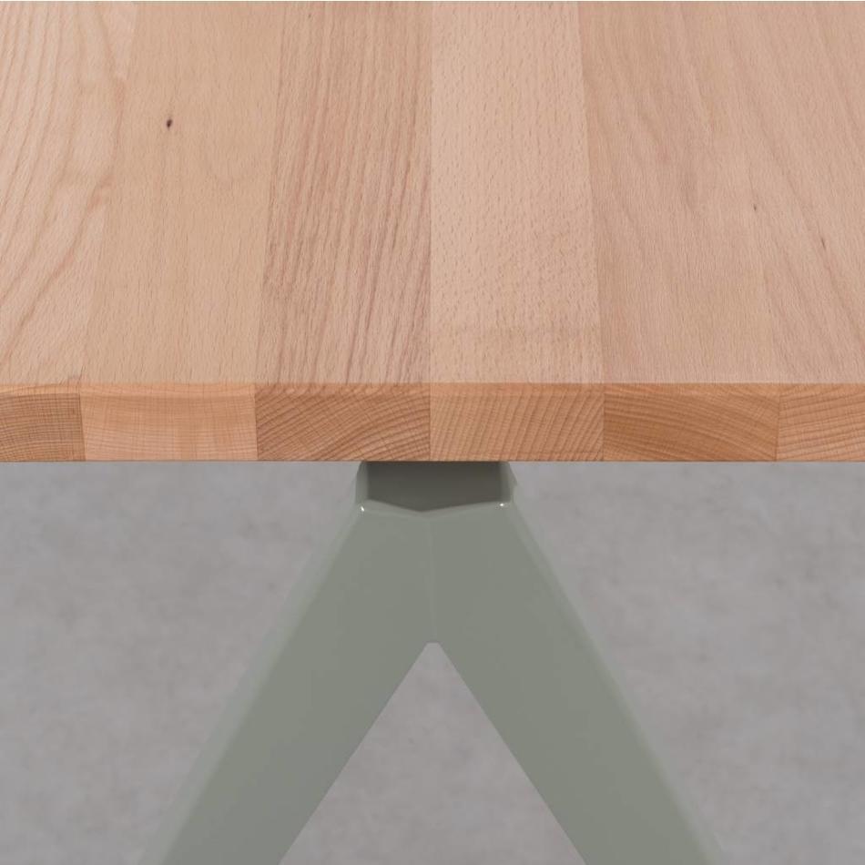 Table Galvanitas TD4 Gris ciment / Hêtre - Cartel de Belleville mobilier vintage paris