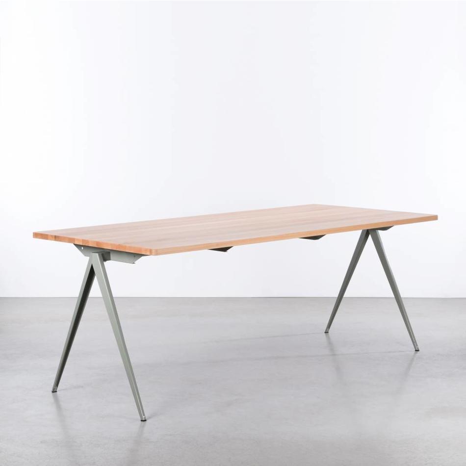 Table Galvanitas TD4 Gris ciment / Hêtre - Cartel de Belleville mobilier vintage paris