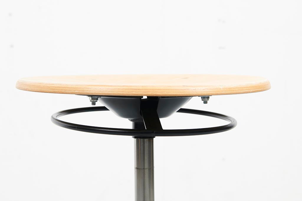 Tabouret vintage ajustable hêtre et noir Cartel de Belleville