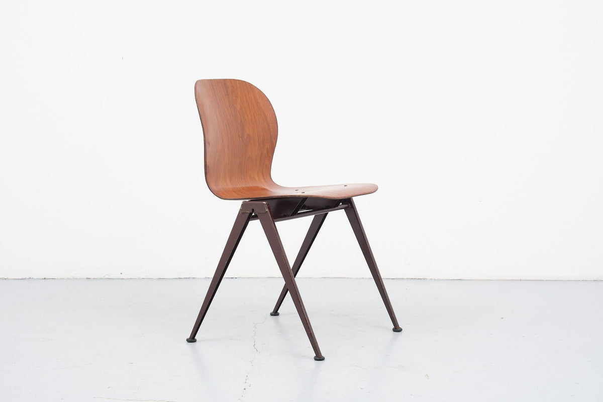 Chaises vintage Bean Presikhaaf chêne et marron Cartel de Belleville