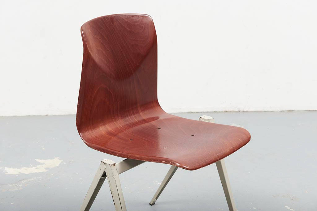 Chaise vintage Galvanitas S22 acajou et beige