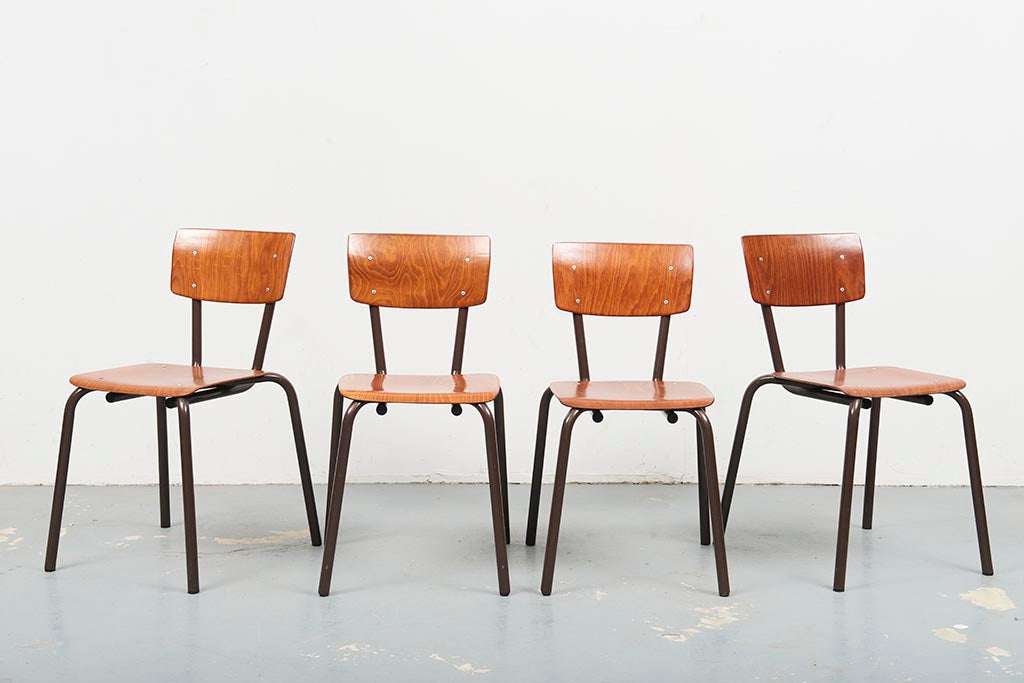 Chaise vintage Tubax Pagholz chêne et marron