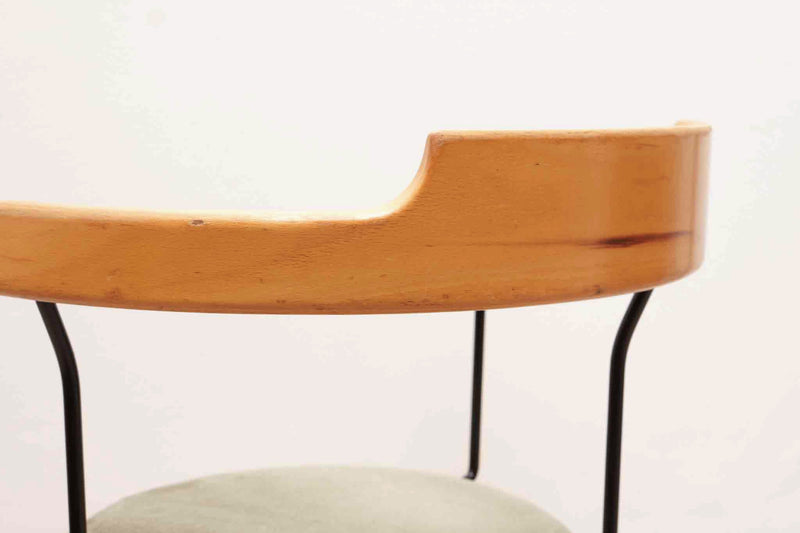 Chaise vintage  style Bruno Rey Horn tapissée de velours vert
