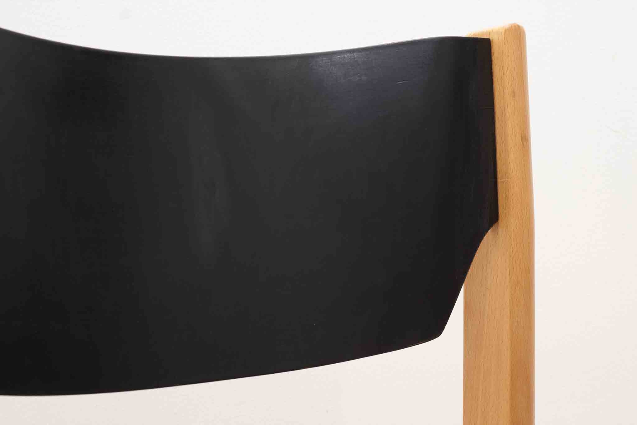 Chaise scandinave noir / hêtre