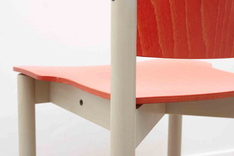 Chaise vintage Kusch & Co modèle 5400 orange et blanche