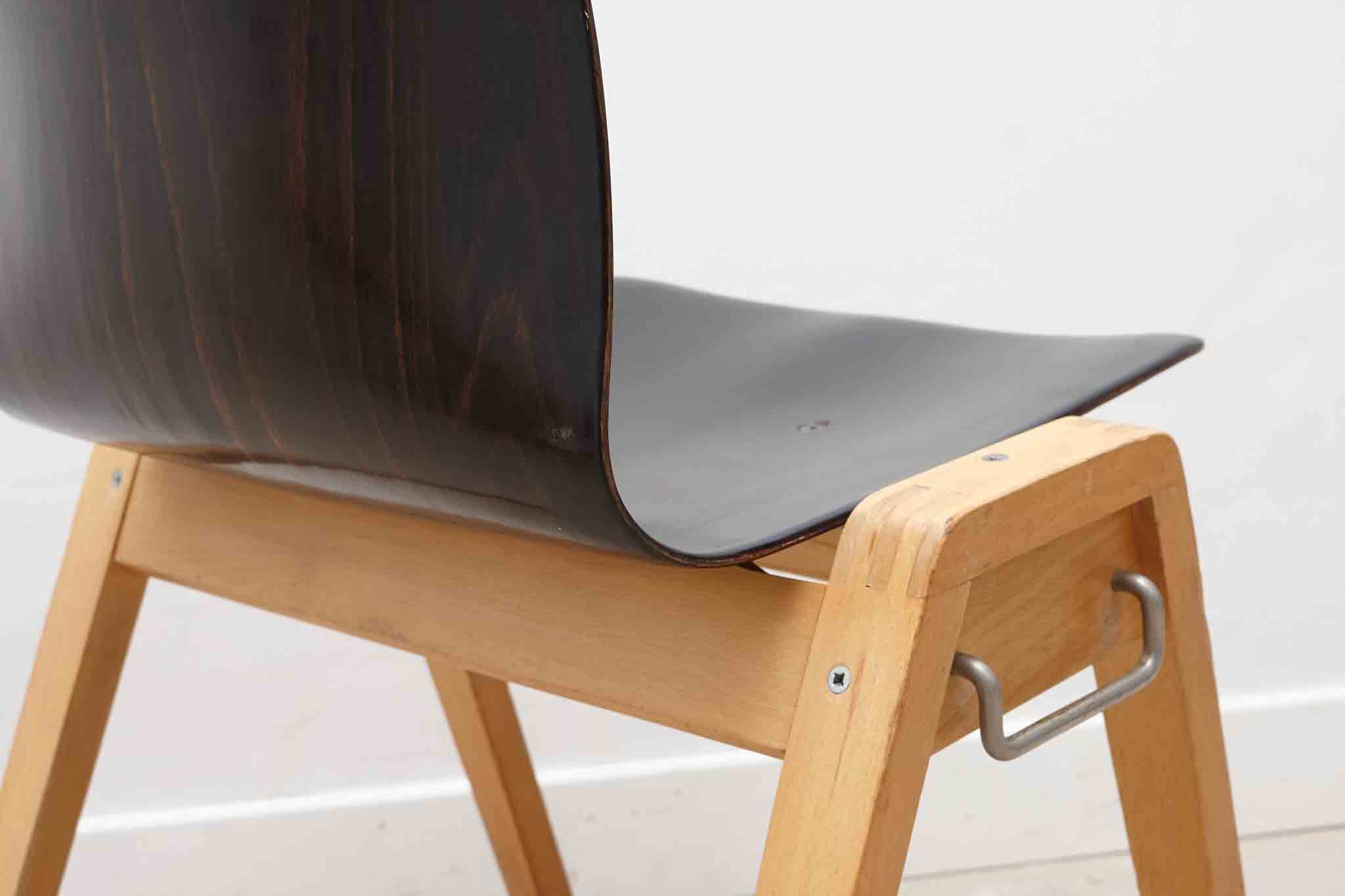 Chaise bistrot empilable Pagholz ébène et hêtre