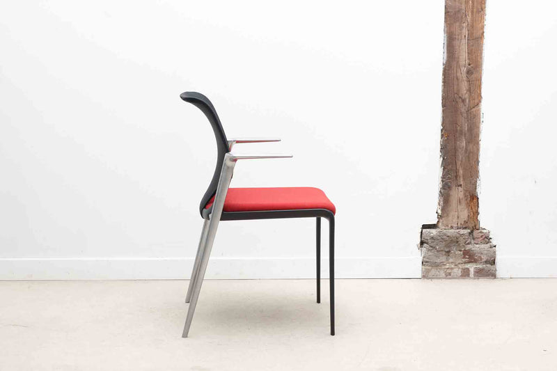 Chaise Vitra Medaslim par Alberto Meda orange/rouge et noir