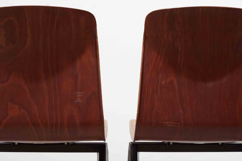 Chaise Galvanitas S19 droite vintage chêne / marron