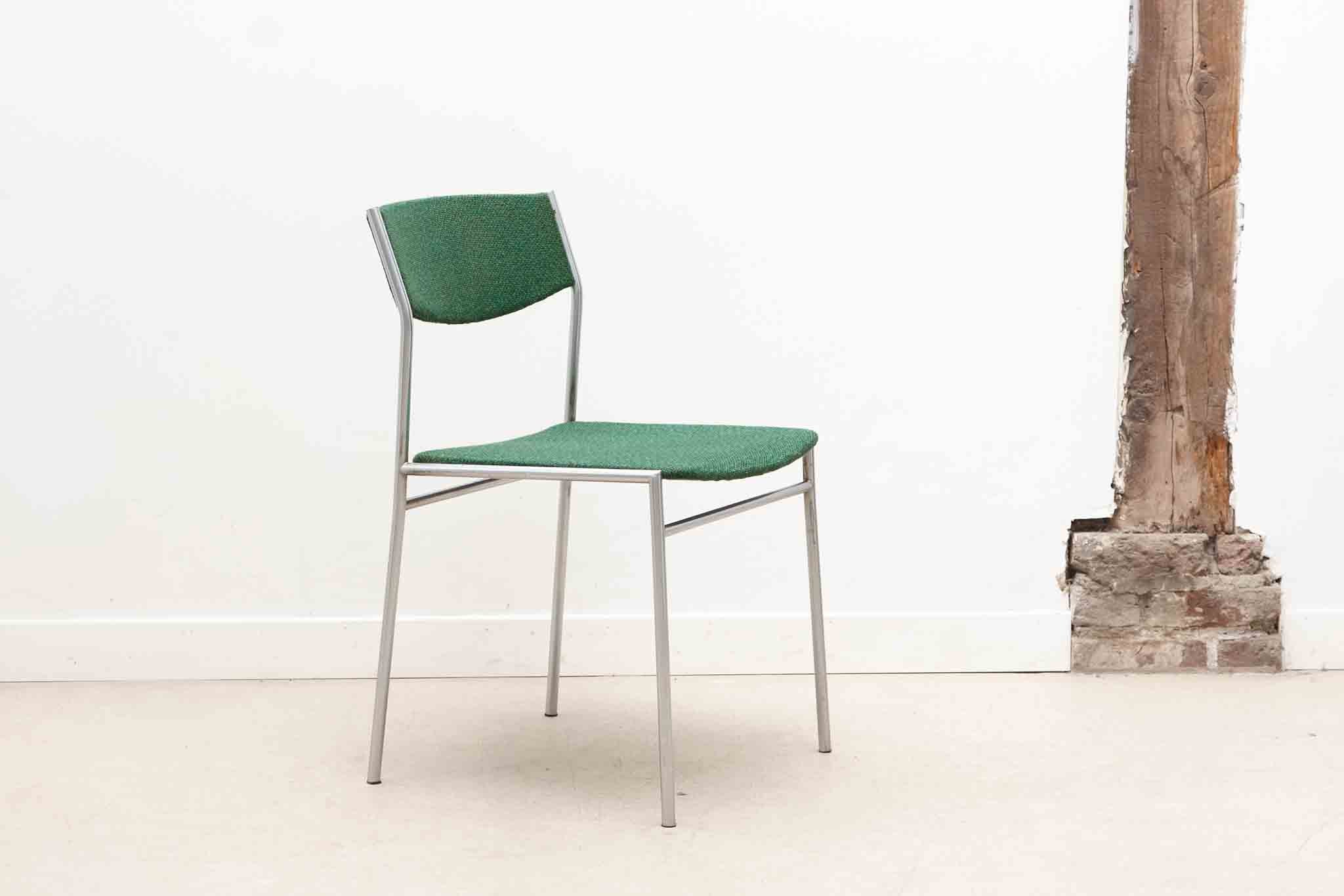 Chaise Martin Visser vert et chrome