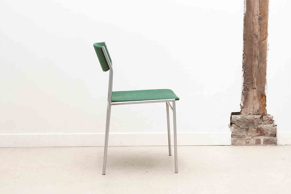 Chaise vintage Martin Visser verte et chrome