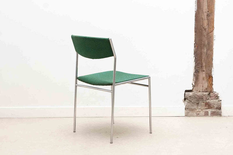 Chaise vintage Martin Visser verte et chrome