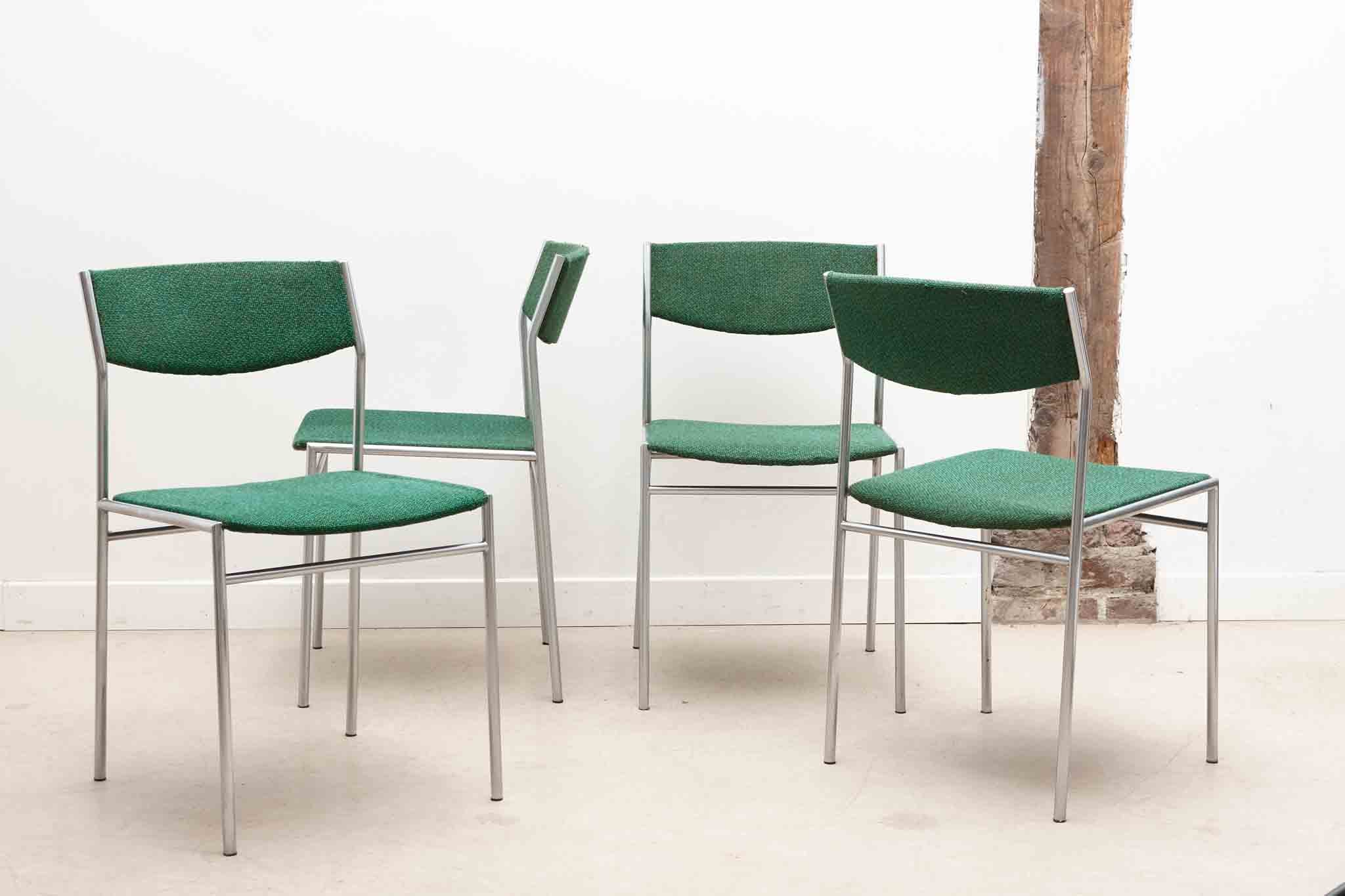 Chaise Martin Visser vert et chrome