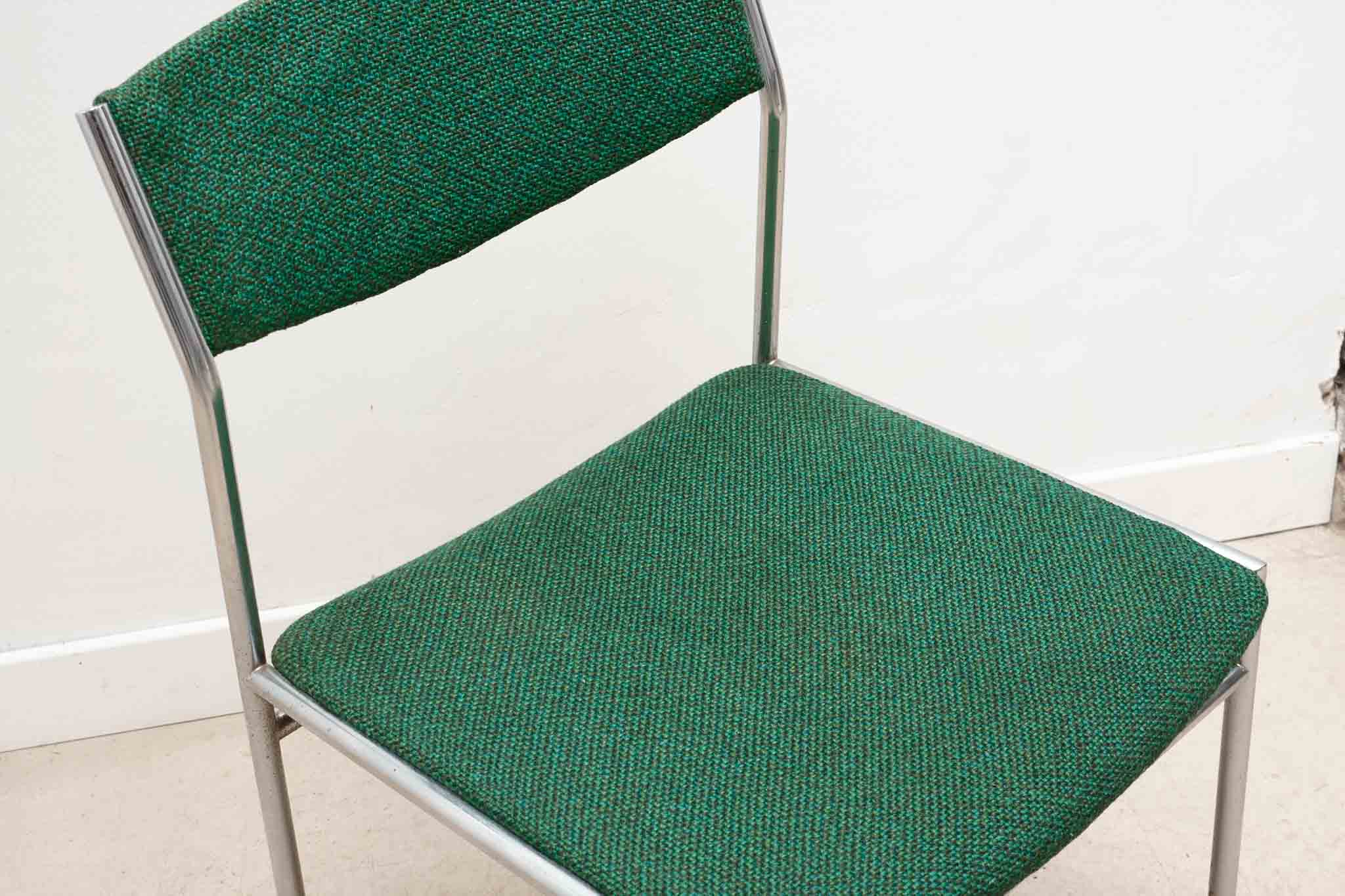Chaise Martin Visser vert et chrome