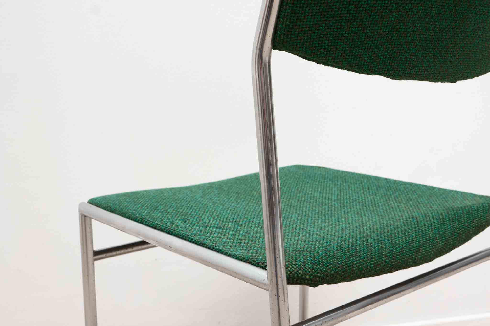 Chaise Martin Visser vert et chrome