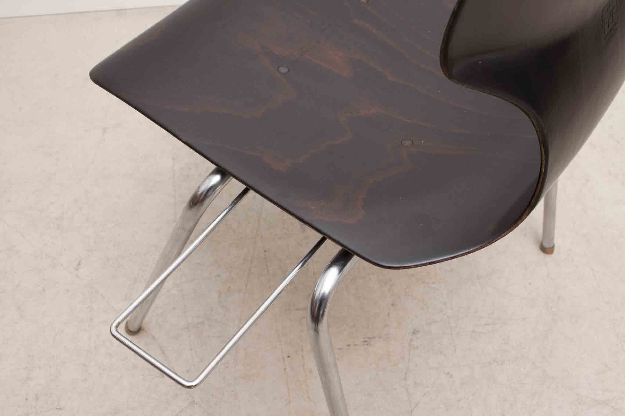 Chaise Flototto ébène / chrome