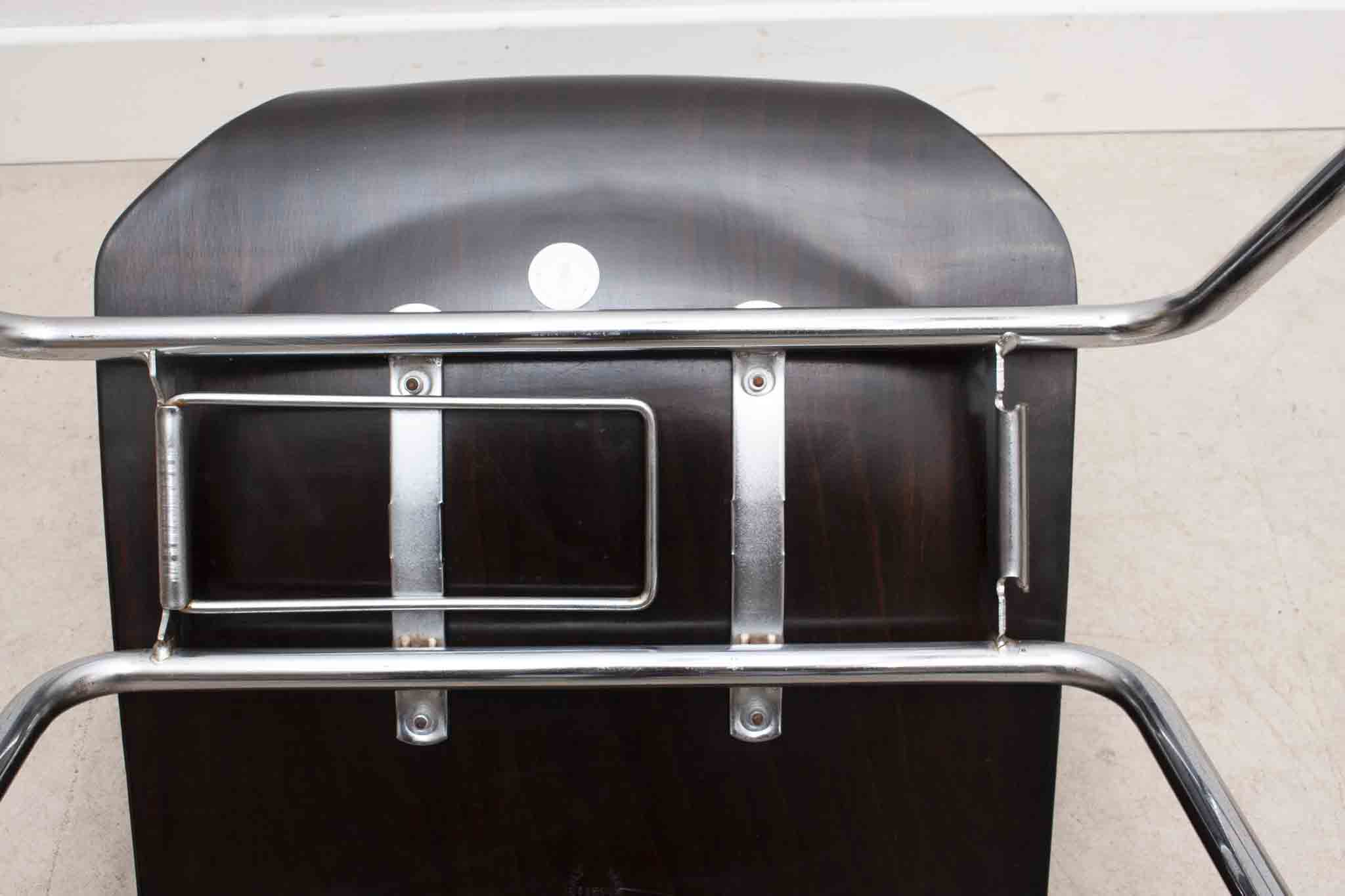 Chaise Flototto ébène / chrome