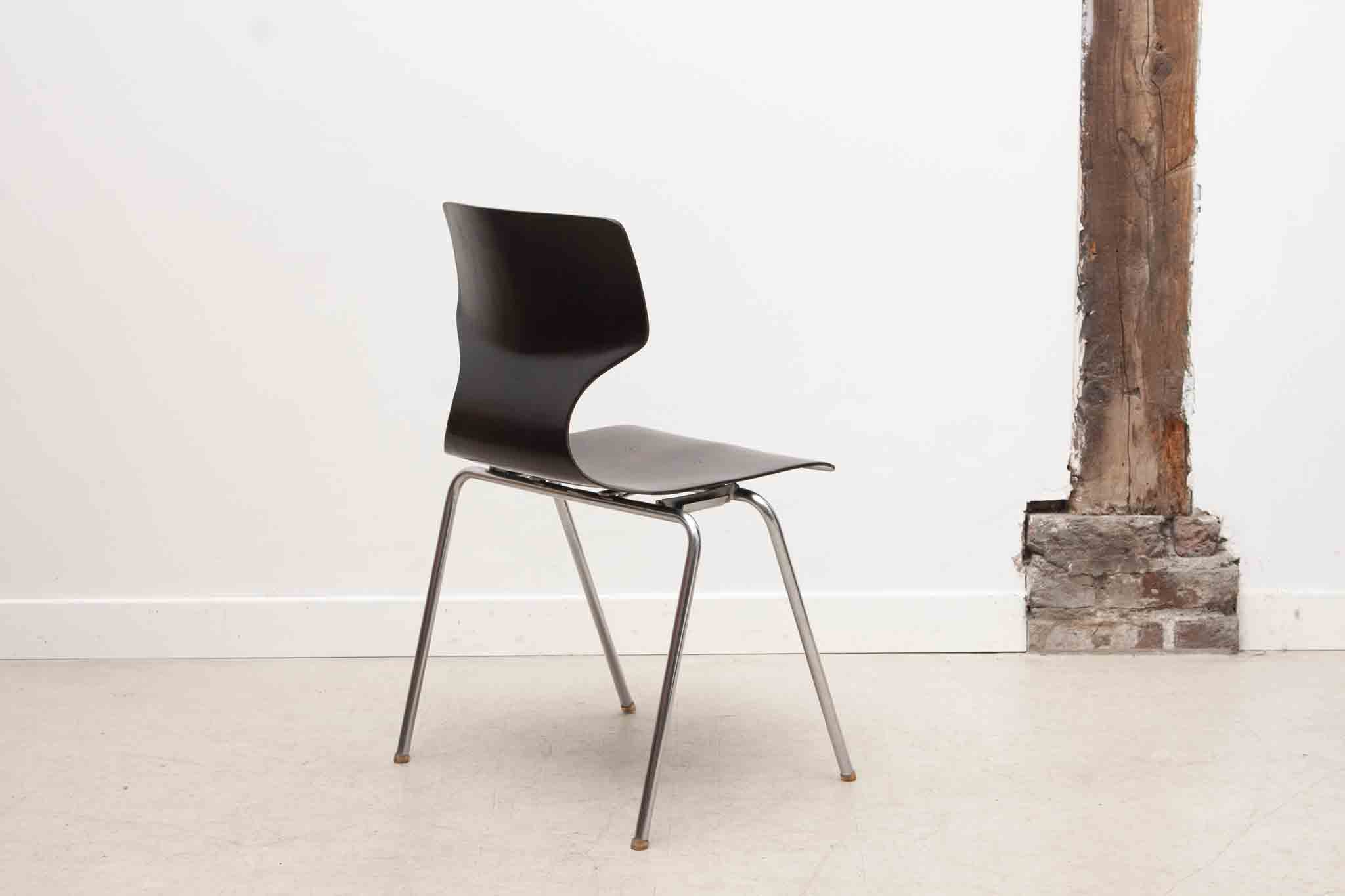 Chaise Flototto ébène / chrome