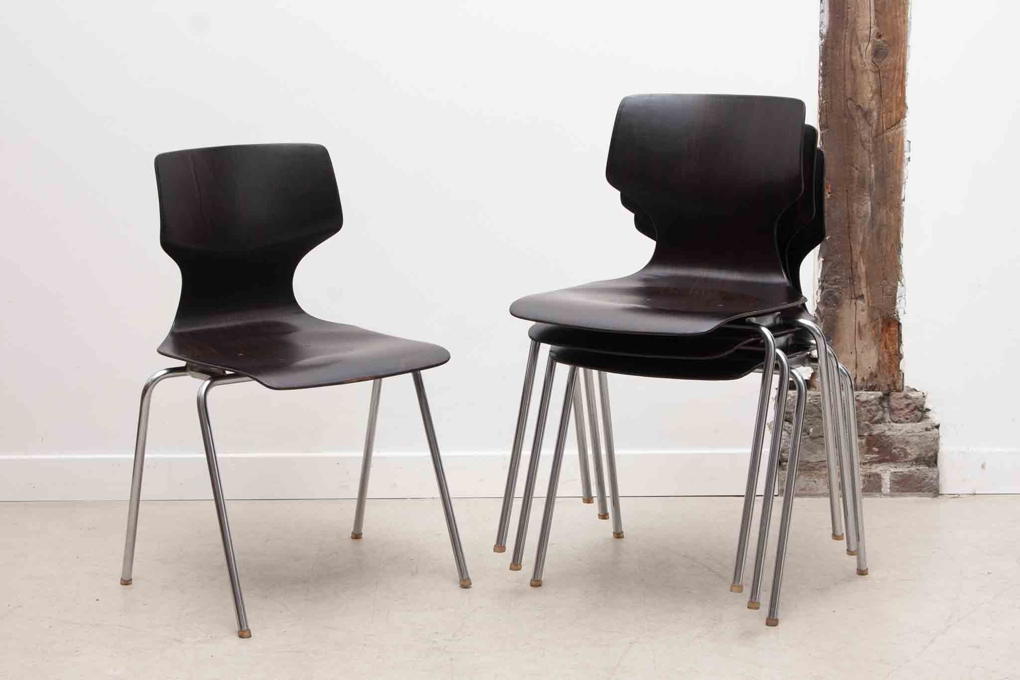 Chaise Flototto ébène / chrome