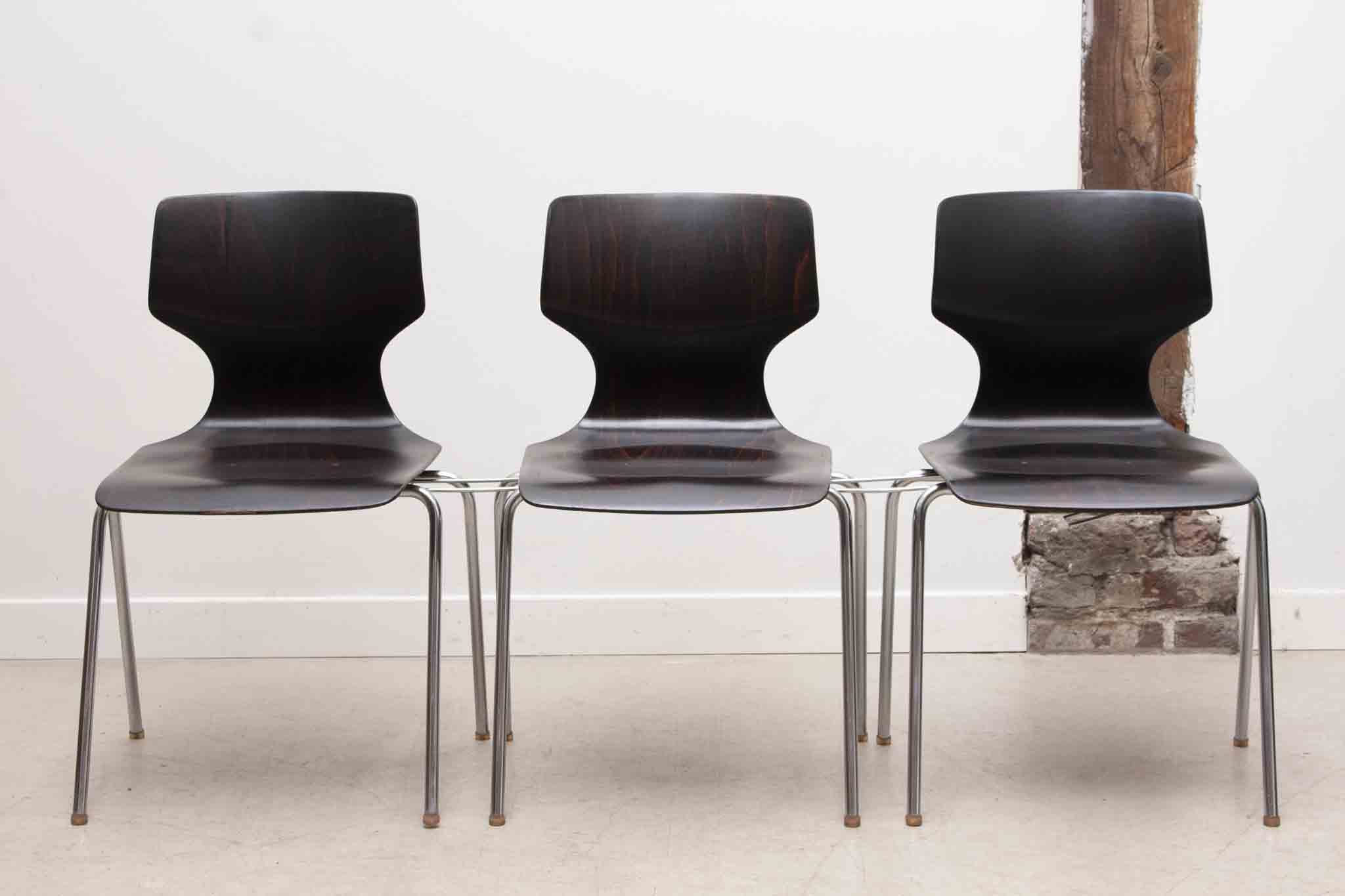 Chaise Flototto ébène / chrome