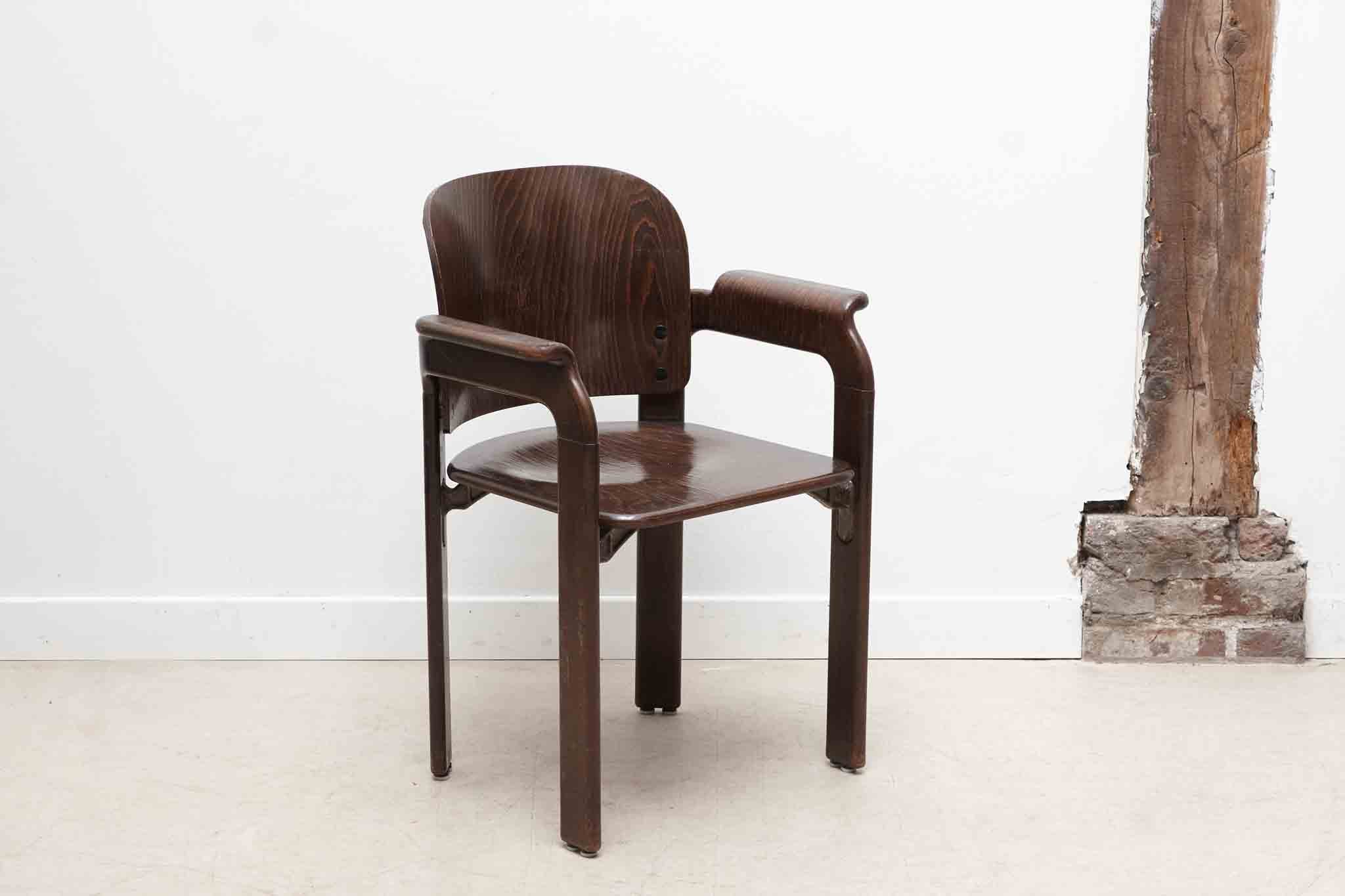 Chaise Bruno Rey avec accoudoirs ébène
