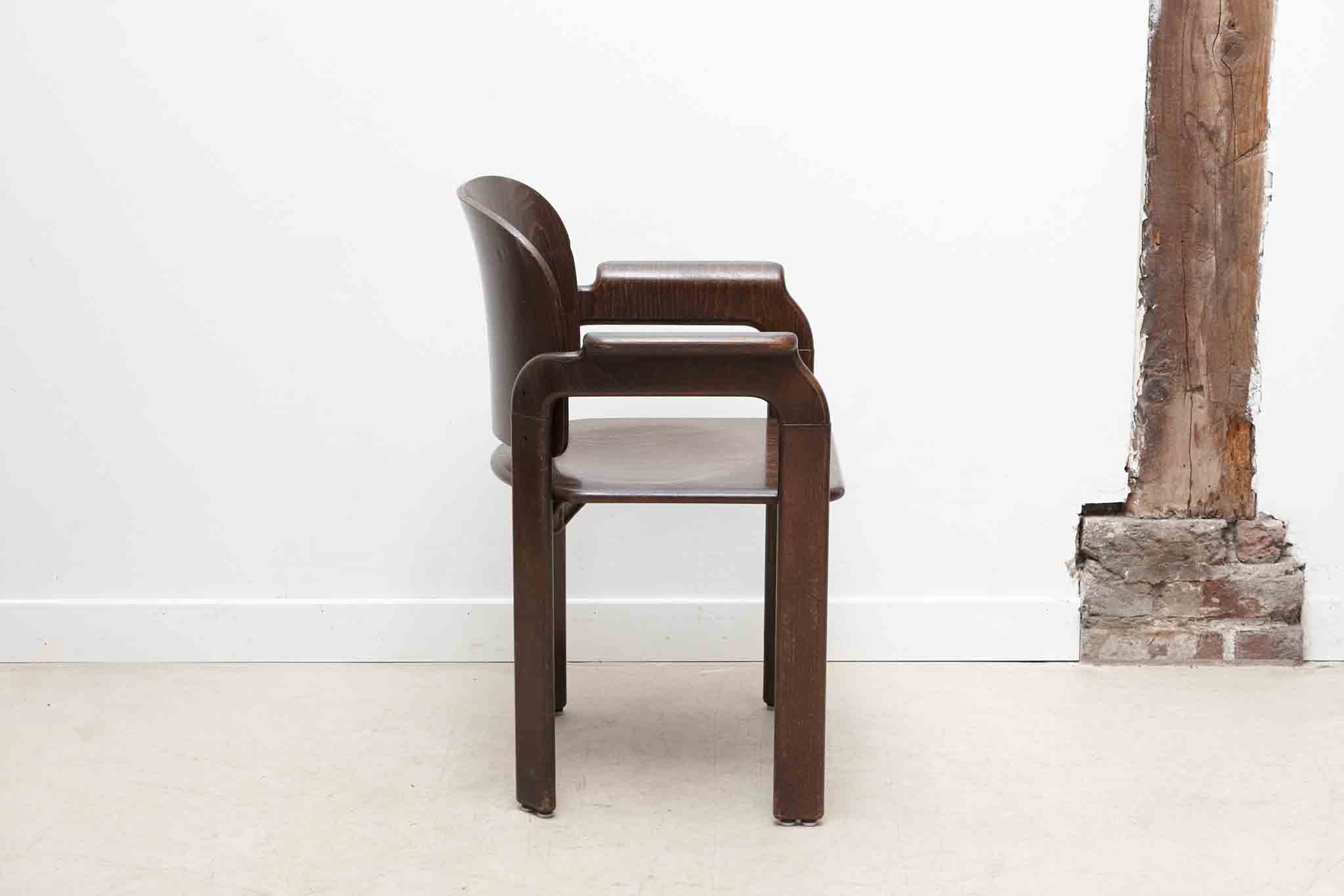 Chaise Bruno Rey avec accoudoirs ébène