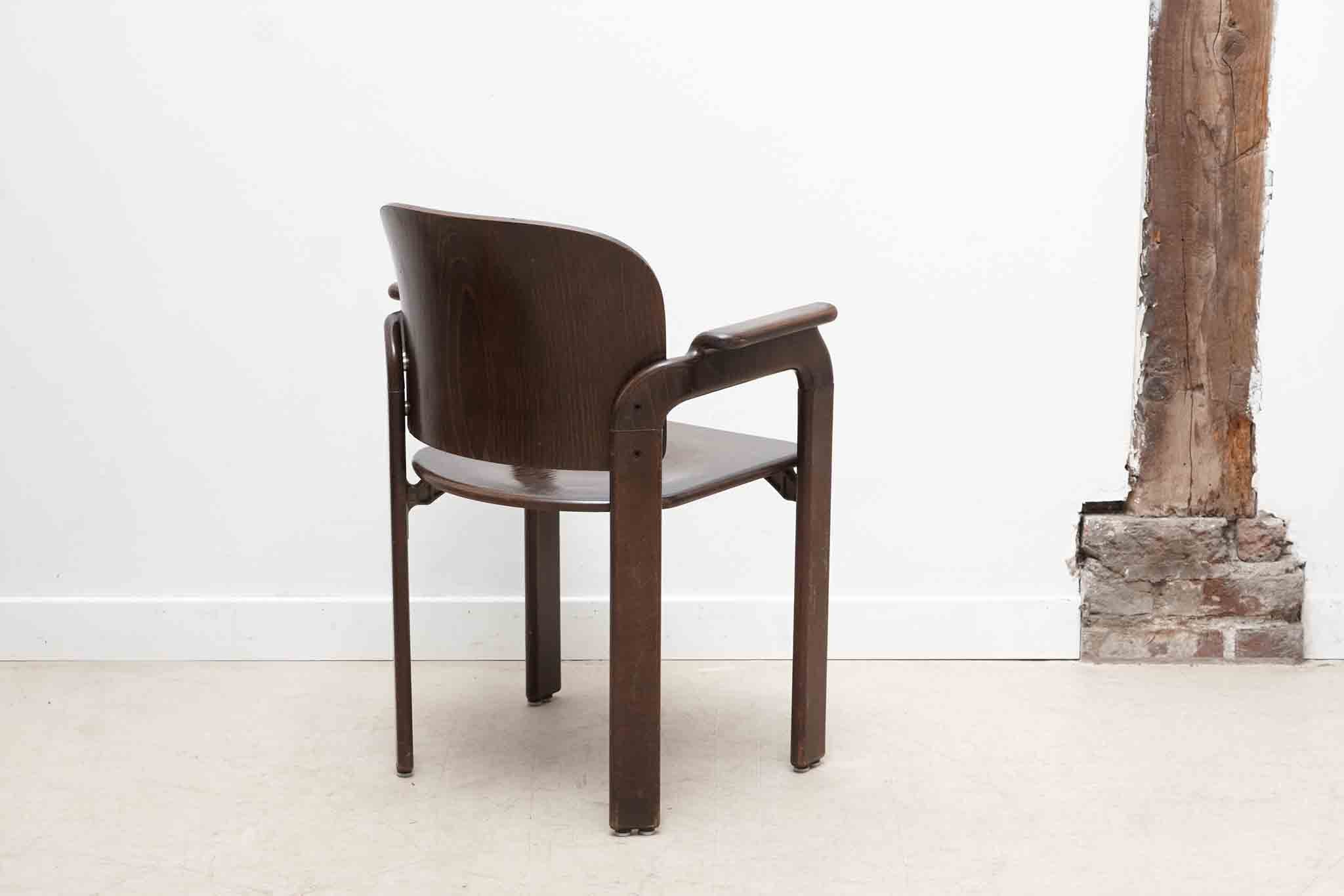 Chaise Bruno Rey avec accoudoirs ébène